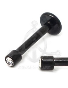 Labret Negro con Joya (Rosca interna)