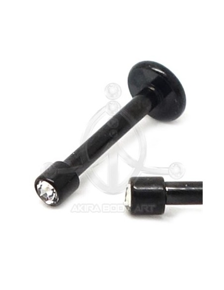 Labret Negro con Joya (Rosca interna)