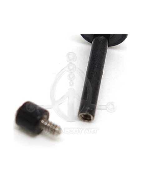 Labret Negro con Joya (Rosca interna)