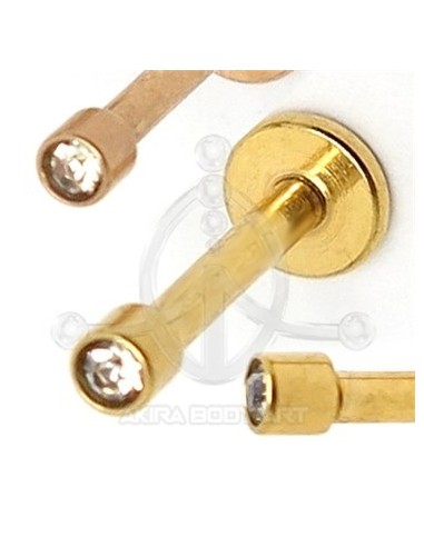 Labret Oro con Joya (Rosca interna)