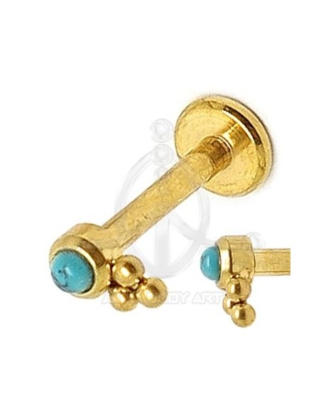 Labret Opalo con 3 Bolas (Rosca interna)