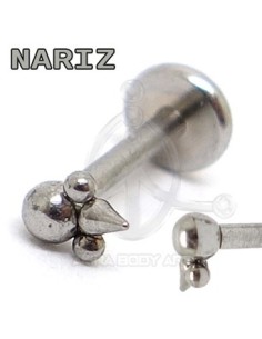 Labret Triangulo Bolas y Pincho (Rosca interna)