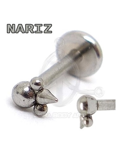 Labret Triangulo Bolas y Pincho (Rosca interna)