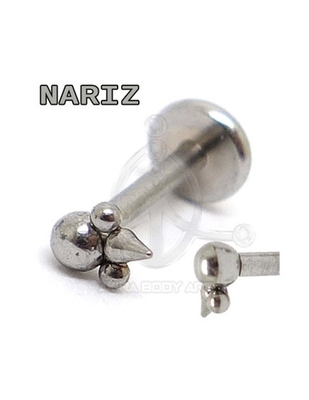 Labret Triangulo Bolas y Pincho (Rosca interna) Labret Triangulo Bolas y Pincho (Rosca interna)