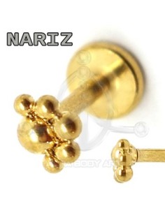 Labret Bolas Oro (Rosca interna)
