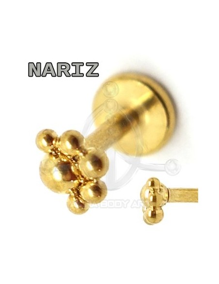 Labret Bolas Oro (Rosca interna)