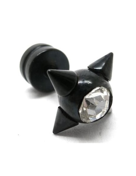 Dilatador Falso acero negro estrella con joya Dilatador Falso acero negro estrella con joya