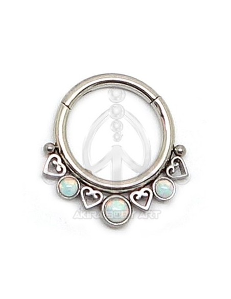 Aro Segmentado corazones y ópalos