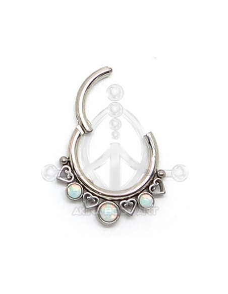 Aro Segmentado corazones y ópalos