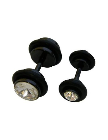 Dilatador falso negro con joya Dilatador falso negro con joya