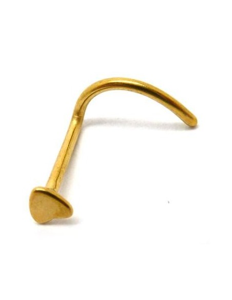 Nostril forma de corazón anodizado oro