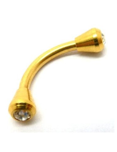 Minibanana cono joya anodizado oro