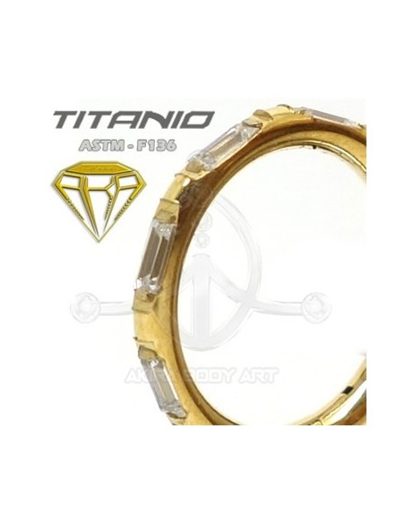 Aro segmentado 5 joyas - ORO
