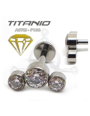 Labret Titanio 3 joyas