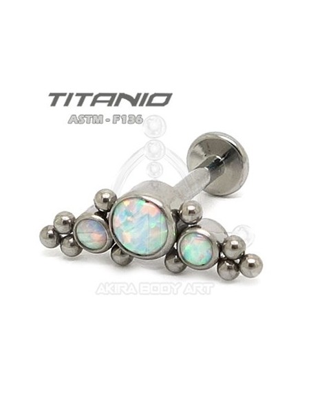Labret Titanio 3 Ópalos