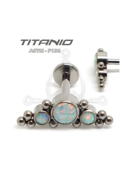 Labret Titanio 3 Ópalos