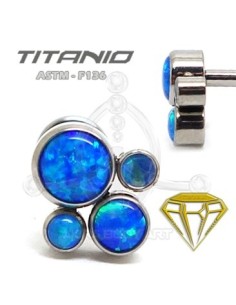 Labret Titanio 4 Ópalos Azul 2
