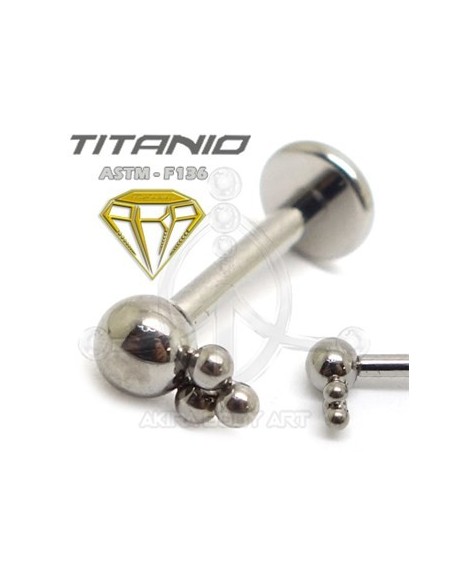 Labret 4 bolas (Titanio Rosca interna)