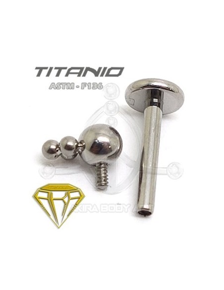 Labret 4 bolas (Titanio Rosca interna)