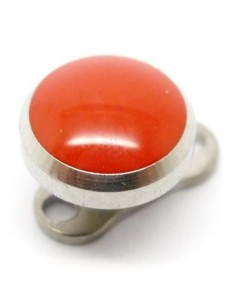 Microdermal de titanio media bola roja brillo 2