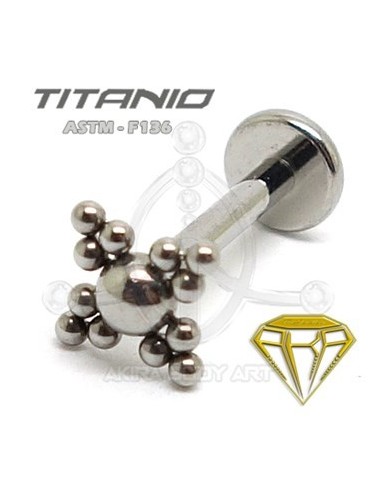 Labret Pirámides-Bolas (Titanio Rosca interna)