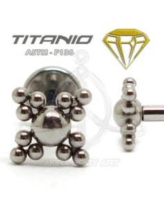 Labret Pirámides-Bolas (Titanio Rosca interna) 2