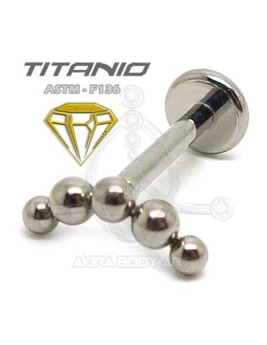 Labret Luna- 5 Bolas (Titanio Rosca interna)