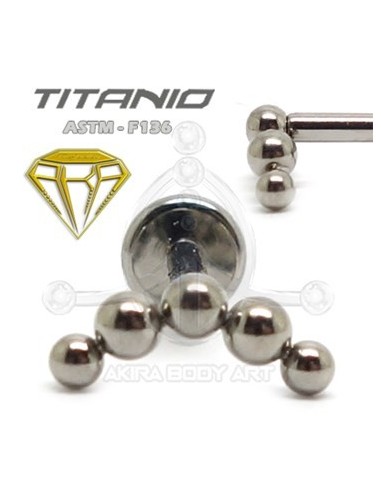 Labret Luna- 5 Bolas (Titanio Rosca interna)