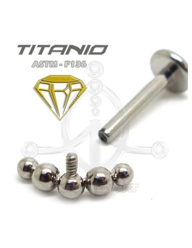 Labret Luna- 5 Bolas (Titanio Rosca interna)