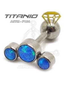 Tragus 3 Ópalos Azules