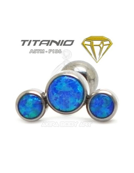 Tragus 3 Ópalos Azules