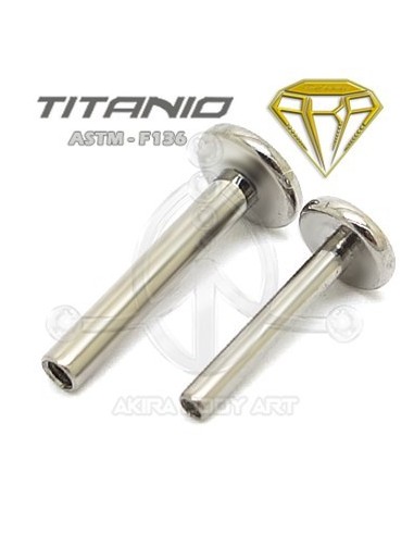 Barra de Labret Titanio. Rosca Interna