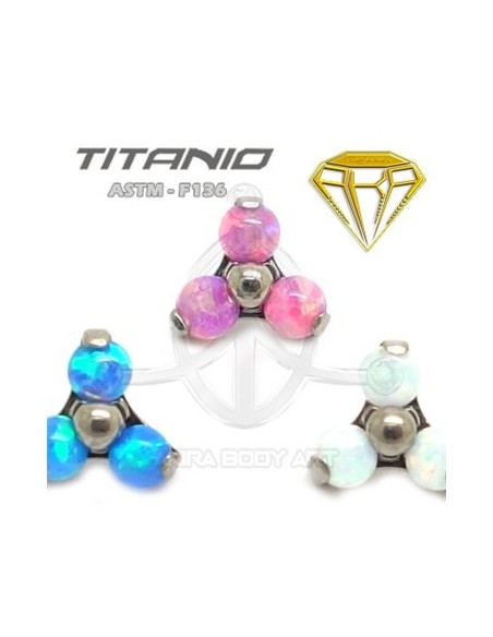 Labret TRES ÓPALOS (Titanio Rosca interna) Labret TRES ÓPALOS (Titanio Rosca interna)