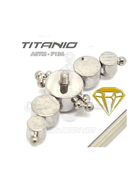 Labret LUNA DE CRISTAL con Bolas - Titanio Labret LUNA DE CRISTAL con Bolas - Titanio