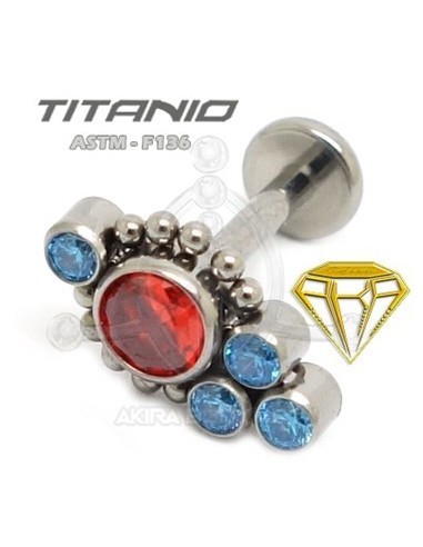 Labret JOYAS Colores con Bolas - Titanio