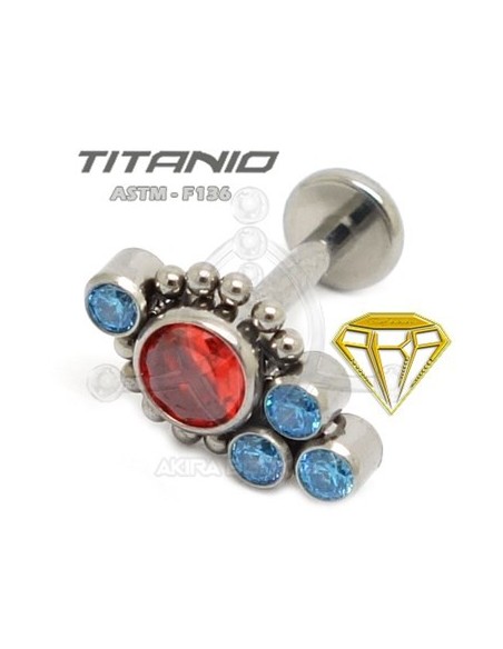 Labret JOYAS Colores con Bolas - Titanio Labret JOYAS Colores con Bolas - Titanio