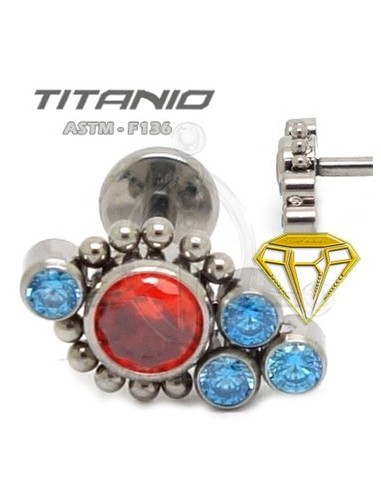 Labret JOYAS Colores con Bolas - Titanio