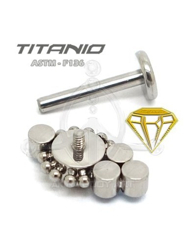 Labret JOYAS Colores con Bolas - Titanio