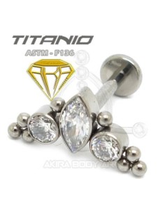 Labret JOYAS con Bolas - Titanio