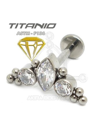 Labret JOYAS con Bolas - Titanio