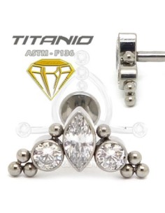 Labret JOYAS con Bolas - Titanio 2