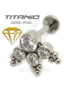 Labret 4 JOYAS con Bolas - Titanio