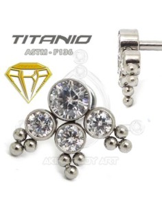 Labret 4 JOYAS con Bolas - Titanio 2