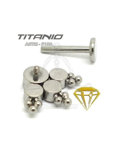 Labret 4 JOYAS con Bolas - Titanio Labret 4 JOYAS con Bolas - Titanio