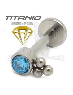 Labret JOYA con Bolas - Titanio