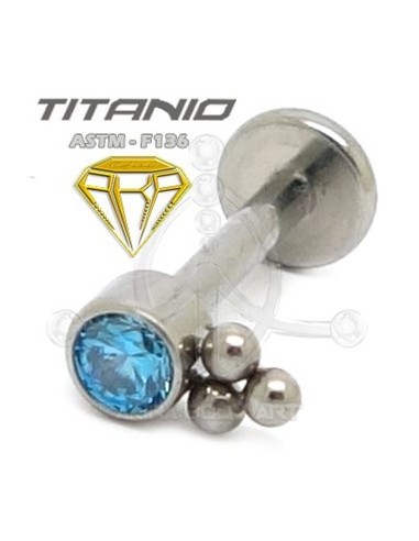 Labret JOYA con Bolas - Titanio