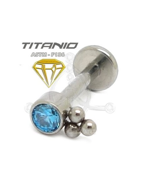 Labret JOYA con Bolas - Titanio Labret JOYA con Bolas - Titanio