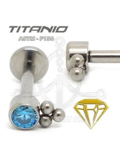 Labret JOYA con Bolas - Titanio 2