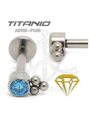 Labret JOYA con Bolas - Titanio