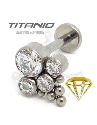 Labret 4 JOYAS con Bolas - Titanio (2)